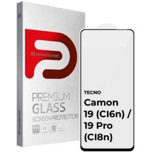 Захисне скло для смартфону Armorstandart Full Glue for Tecno Camon 19 (CI6n) / 19 Pro (CI8n) Black (ARM63697)