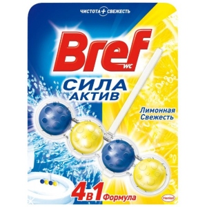 Туалетний блок Bref Сила Актив Лимонная Свежесть 50 г (9000100625289)