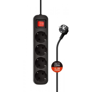 Мережевий фільтр Colorway  4р 2m Black (CW-PSEA42BK)