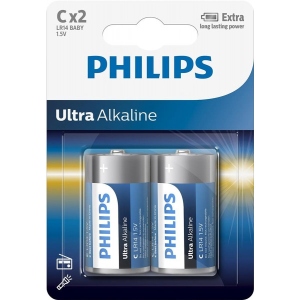 Батарейка тип C (LR-14) Philips Ultra Alkaline C BLI 2 (LR14E2B/10)