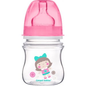 Пляшка для годування Canpol babies Антиколікова з широкою шийкою Easy Start - Різнокольорові звірі, 120 мл. (35/205)