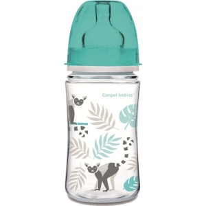 Пляшка для годування Canpol babies антиколікова з широким горлом PP Easy Start - Jungle сіра, 240 мл. (35/227_grey)