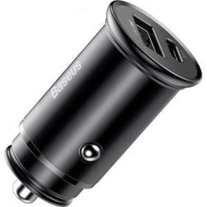 Автомобільний зарядний пристрій Baseus Circular Metal PPS QC 30W (Support VOOC) Black (CCYS-C01)