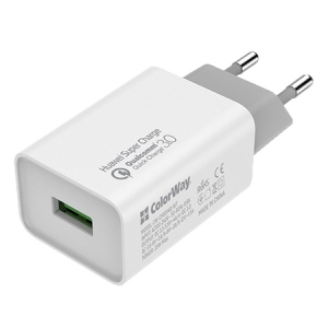 Мережевий зарядний пристрій Colorway QC3.0 1xUSB 4A White (CW-CHS014Q-WT)