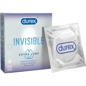 Презервативи Durex Invisible Extra Lube 3 шт. (5052197057058)