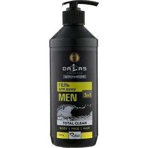 Шампунь чоловічий DALAS гель для душу 3в1 Total clean 500мл