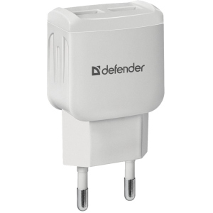 Мережевий зарядний пристрій Defender EPA-13 2xUSB White (83841)