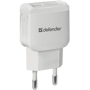 Мережевий зарядний пристрій Defender UPA-22 2xUSB 2.1A White (83580)
