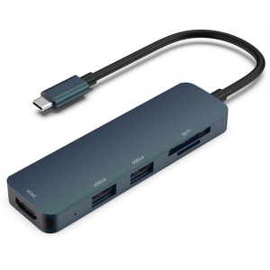 Хаб USB HP USB3.0 Type-C USB/HDMI/SD/TF (DHC-CT203) Black