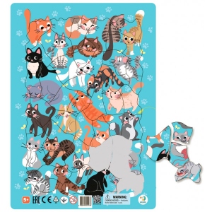 Пазли картонні (5-7 років) Dodo з рамкою Коті (R300180)