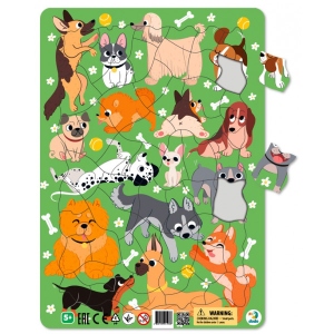 Пазли картонні (3-4 роки) Dodo з рамкою Песики (R300219)