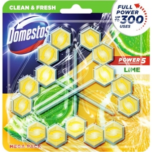 Туалетний блок Domestos Power 5 Тріо Свіжість лайма 3x55г