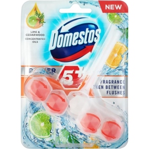 Туалетний блок Domestos Power 5+ Лайм і кедр 55г