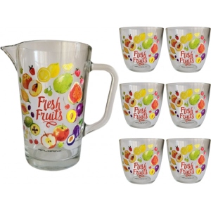 Графін FLORINA FRESH Fruits + 6 склянок (3K8109_F)