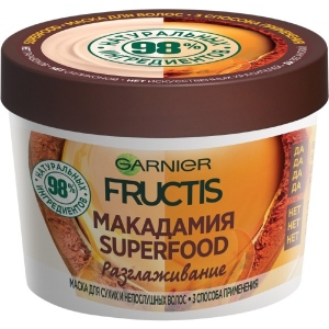 Маска для волосся Garnier FRUCTIS Макадамия Суперфуд Розглаж. д/сух. непослушн.волос 390 мл