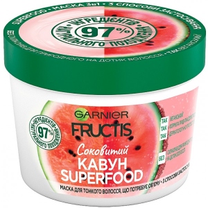 Маска для волосся Garnier FRUCTIS Соковитий кавун Суперфуд д/тонкх волосся 390 мл