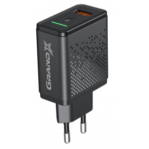 Мережевий зарядний пристрій Grand-X CH-650 Quick Charge 3.0 1хUSB Black ціни