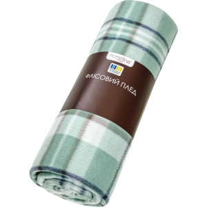 Ковдра двоспальна Home Line 160х220 Полар Сіро-Ментолова клітинка (184812)
