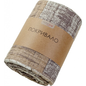 Покривало двоспальне Home Line 210Х240 1910740-06 Прямокутники бежеві та коричневі (178343)