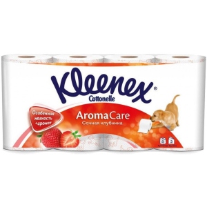 порівняти ціни на Туалетний папір Kleenex Aroma Care Полуниця 140 відривів 3 шари 6 + 2 рулони (5029053546926)