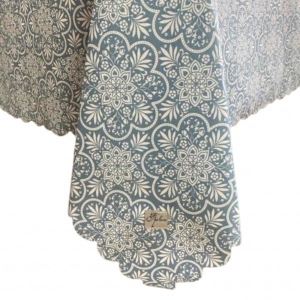 Скатертина прямокутна Прованс Симфоні Lace on blue 136х136 см (017115)