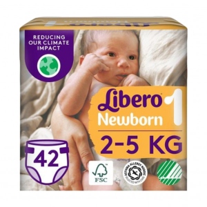 Одноразові підгузки Libero Libero Newborn 1 (2-5 кг), 42 шт. (7322541884004) інтернет-магазин
