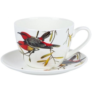 Чашка Limited Edition Bird 550 мл с блюдцем 17.8 см (YF6009)
