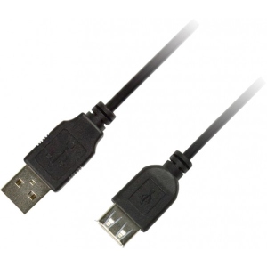 Кабель Piko USB 2.0 AM-AF 1.8m Black (1283126474125)