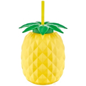Склянка з трубочкою QLUX Eco Pineapple Bottle Ананас 0.8 л (L-00807)