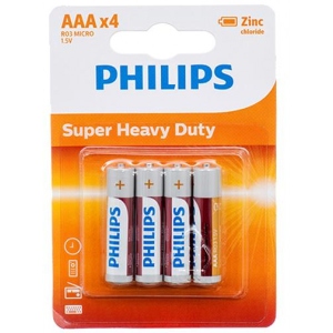 Батарейка тип AAA Philips LongLife Zinc Carbon AAA BLI 4 (R03L4B/10)