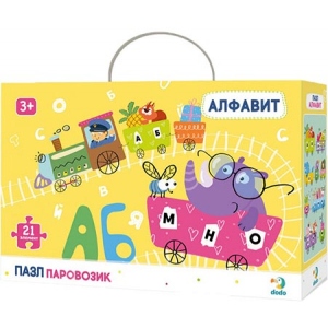 Пазли картонні (3-4 роки) Dodo російський алфавіт Паровозик, рус як (R300148)