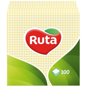 Серветки паперові Ruta 1 слой 24х24 см 100 шт. Желтые (4820023740501)