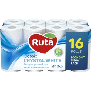 Туалетний папір Ruta Classic 2 слоя 16 рулонов Белая (4820023748675)