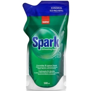 Засіб для ручного миття посуду Sano Spark Огурец и Лайм Запаска 500 мл (7290107280808)