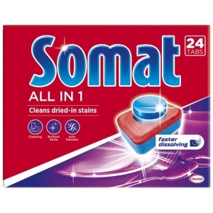 порівняти ціни на Таблетка для посудомийної машини Somat All in one 24 шт. (9000101347814)