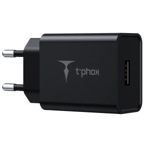 Мережевий зарядний пристрій T-phox Mini 12W 2.4A + Lightning cable 1.2m (Black)