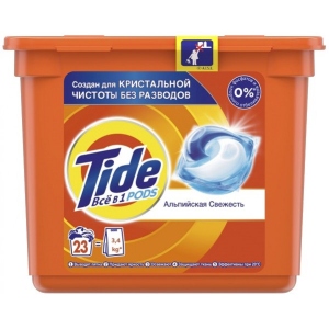 Капсули для прання Tide Все-в-1 Альпійська свіжість 23 шт