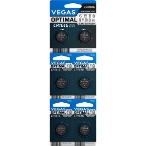 Елемент живлення тип CR1616 Vegas VСR-1616BL6-OP