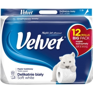 порівняти ціни на Туалетний папір Velvet Деликатная 3 слоя 153 отрыва 12 рулонов (5901478999092)