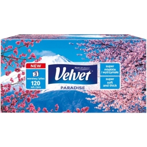 Серветки гігієнічні сухі Velvet Парадис 3 слоя 120 шт. (5901478004987)