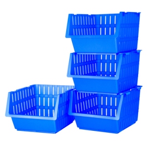 Набір корзин для зберігання VIOLET HOUSE 1021 Бамбук Blue 4 шт. 31x38x85 см