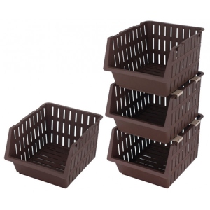 Набір корзин для зберігання VIOLET HOUSE 1021 Бамбук Coffee 4 шт. 31x38x85 см
