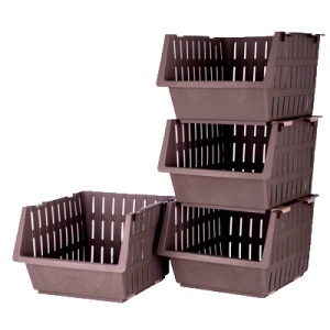 Набір корзин для зберігання VIOLET HOUSE 1021 Бамбук Grey 4 шт. 31x38x85 см
