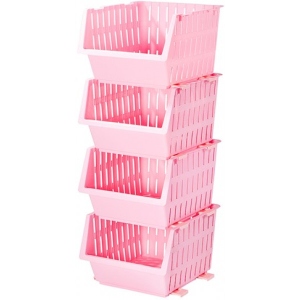 Набір корзин для зберігання VIOLET HOUSE 1021 Бамбук Pink 4 шт. 31x38x85 см в інтернет-магазині