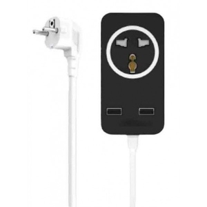 Мережевий фільтр XO 2USB / 2 OUTLET / 10A 1.8 м (WL03)