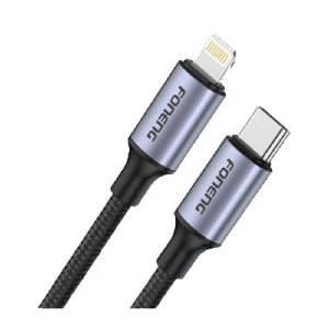 Кабель синхронізації даних Foneng X95 Metal Head Braided Cable USB-C - Lightning PD20W 1.2м Black (X95-CA-TCIP)