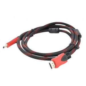 Кабель HDMI Merlion HDMI - HDMI V 1.4 (M/M) Black/Red + пакет (YT-HDMI(M)/(M)NY/RD-1.5m/00951)