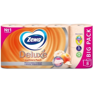 Туалетний папір Zewa Deluxe 3-слойная Персик 8 шт. (9011111035721)