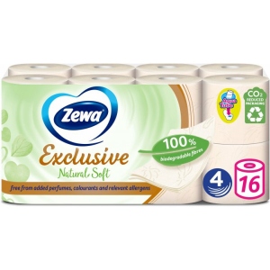 Туалетний папір Zewa Exclusive Natural soft 4сл, 16шт