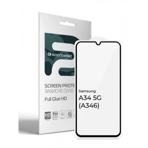 Захисне скло для смартфону Armorstandart Full Glue HD for Samsung A34 5G (A346) Black (ARM66199)